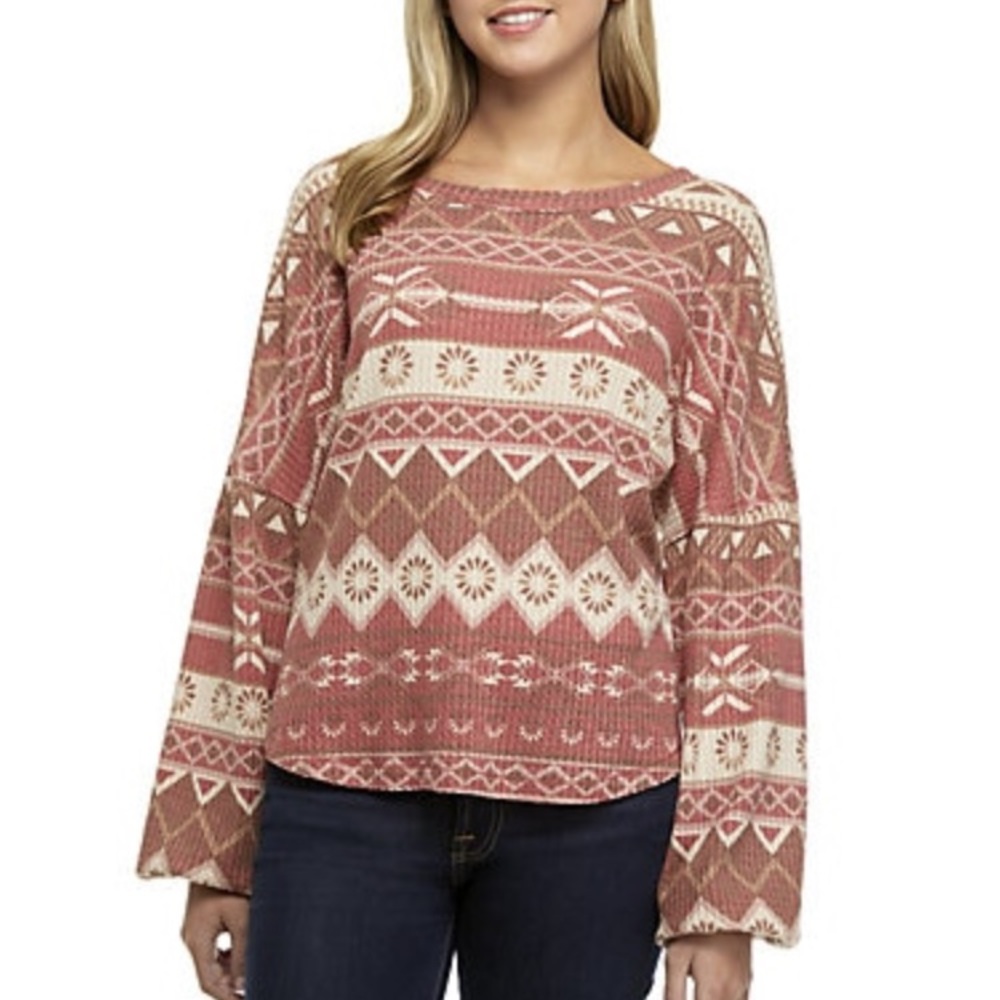 Wonderly Blouson Sleeve Waffle Thermal Shirt XS